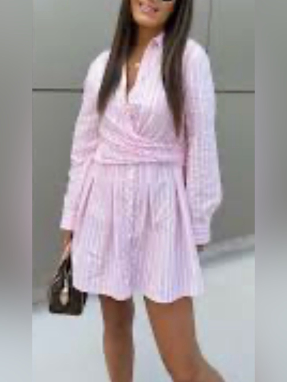 Zara Pink Long-Sleeve Mini Dress